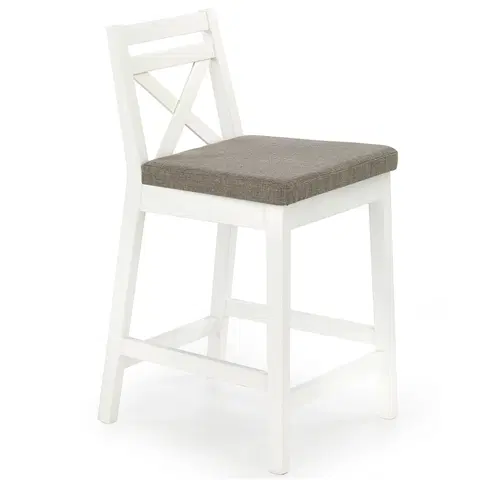 Barové stoličky HALMAR Borys Low barová stolička biela / hnedá