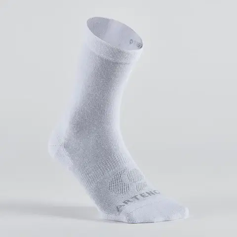 bedminton Športové ponožky RS 160 vysoké 3 páry biele