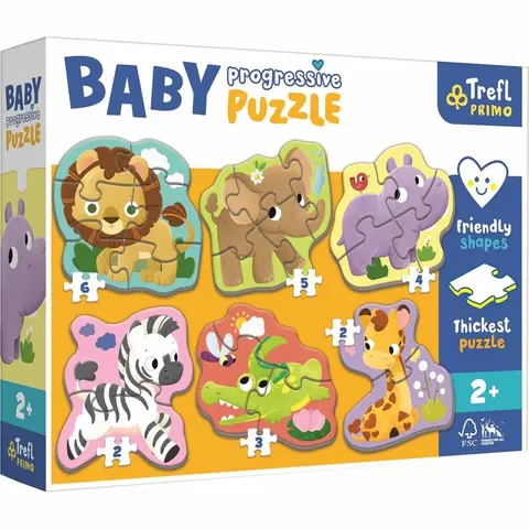Puzzle Trefl Baby puzzle Safari, 6v1 (2-6 dielikov)