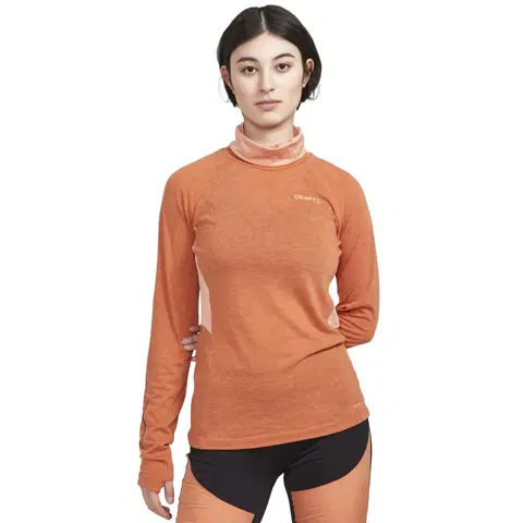 Dámske tričká Dámske tričko CRAFT ADV SubZ Wool LS 2 W oranžová - L