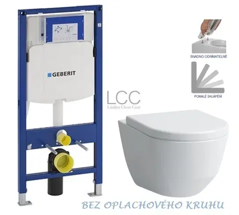 Kúpeľňa GEBERIT Duofix bez tlačidla + WC LAUFEN PRO LCC RIMLESS + SEDADLO 111.300.00.5 LP2