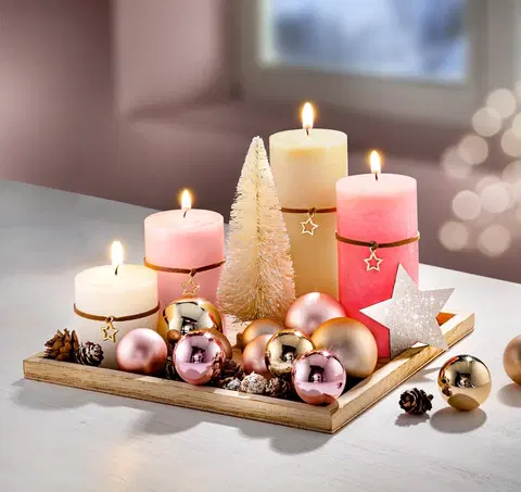 Vianočné dekorácie Dekoračná sada so sviečkami Sladké Vianoce