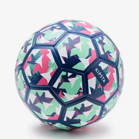 futbal Detská futbalová lopta Light Learning Ball veľkosť 4 modro-zeleno-fialová