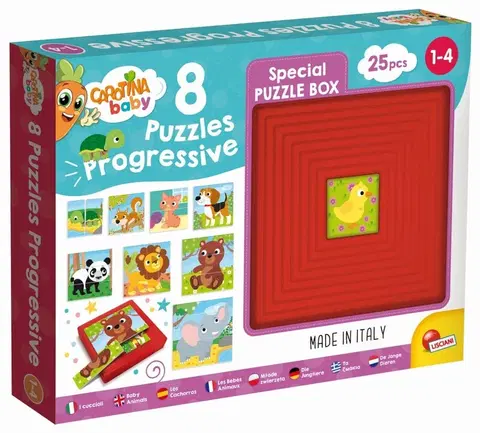Hračky puzzle LISCIANIGIOCH - Carotina Baby 8 Puzzle - Zvieratká