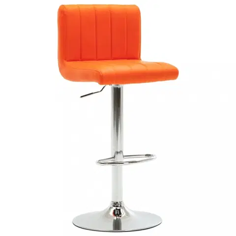 Barové stoličky Barová stolička umelá koža / chróm Dekorhome Oranžová