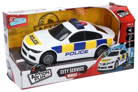 Hračky - autíčka WIKY - Auto polícia na zotrvačník s efektmi 32 cm