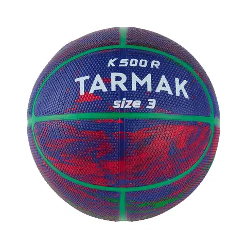 lopty Detská basketbalová lopta K500 veľkosť 3 modro-červená