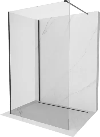 Sprchové dvere MEXEN/S - Kioto Sprchová zástena WALK-IN 135 x 80 cm, transparent, čierna 800-135-212-70-00-080