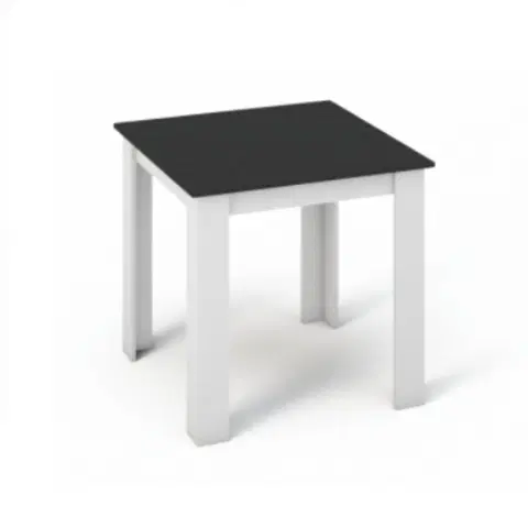 Jedálenské stoly KONDELA Kraz jedálenský stôl 80x80 cm biela / čierna