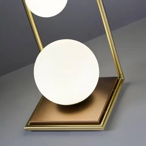 Stolové lampy miloox by Sforzin Lampa Buble zlatá opálové sklo 4-pl. stmievač
