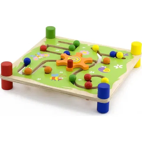 Náučné hračky VIGA -  Drevené bludisko 30x30x7,5cm