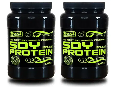 Sojové proteíny 1+1 Zadarmo: Soy Protein Isolate od Best Nutrition 1,0 kg + 1,0 kg Čokoláda