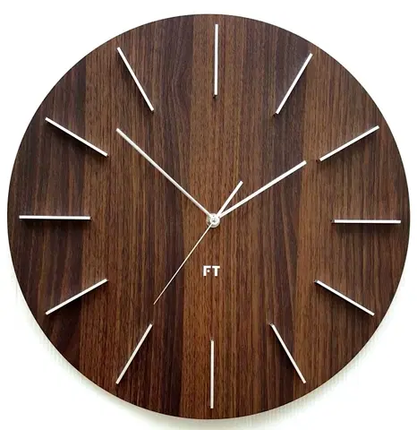 Hodiny Dizajnové nástenné hodiny Future Time FT2010WE Round dark natural brown 40cm