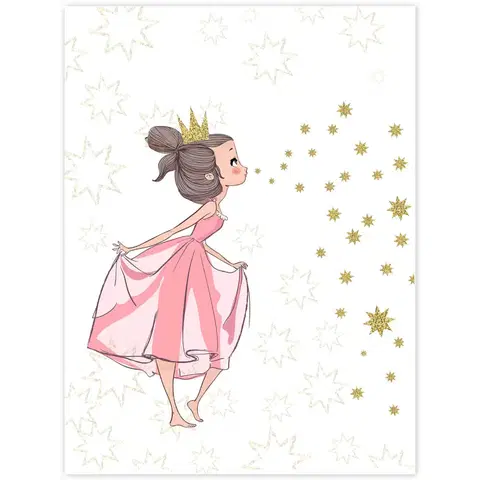 Obrazy do detskej izby Obraz pre dievčatá - Princezná a hviezdy