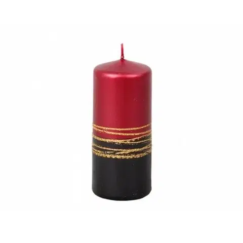 Dekoratívne sviečky Vianočná sviečka Lumina Gold valec, červená