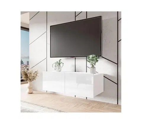 TV stolíky a steny MIRJAN 24 TV stolík CALABRINI 37x100 cm biela 
