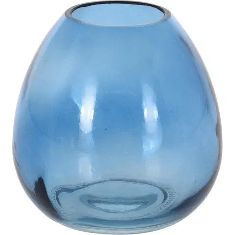 Vázy sklenené Sklenená váza Adda, modrá, 11 x 10,5 cm