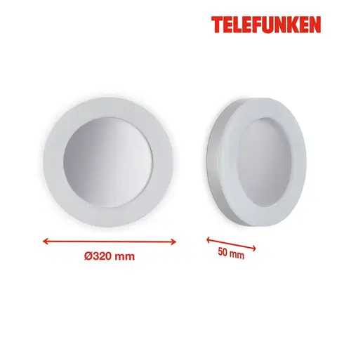 Vonkajšie nástenné svietidlá Telefunken Telefunken Rixi vonkajšie LED svietidlo, biela