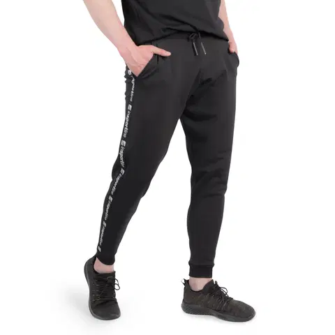 Pánske klasické nohavice Pánske tepláky inSPORTline Comfyday Man predĺžená - čierna - M