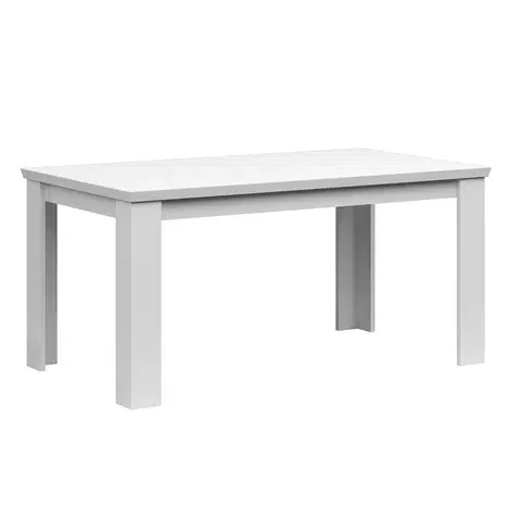 Jedálenské stoly Rozkladací jedálenský stôl, biela, 160-200x91 cm, ARYAN
