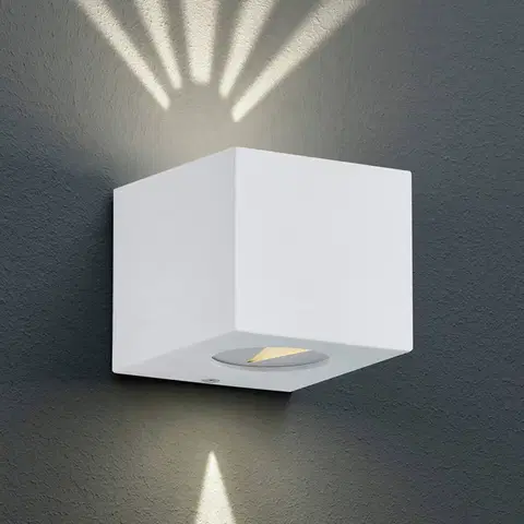 Vonkajšie nástenné svietidlá Reality Leuchten Vonkajšie nástenné LED svietidlo Cordoba biele