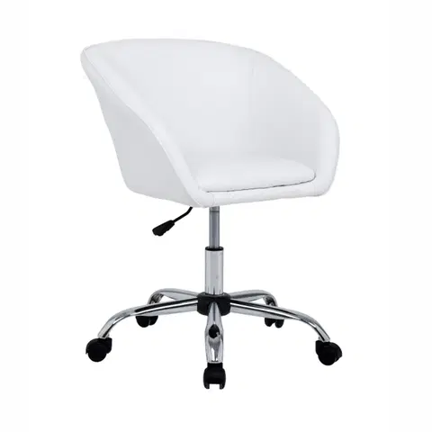 Kancelárske stoličky KONDELA Lener kancelárske kreslo biela / chróm