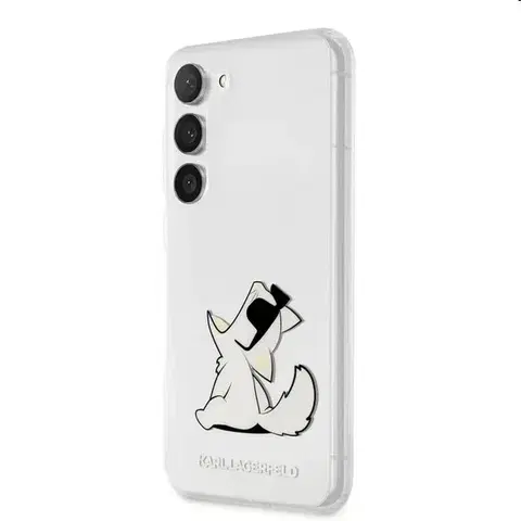 Puzdrá na mobilné telefóny Zadný kryt Karl Lagerfeld PCTPU Choupette Eat pre Samsung Galaxy S23, transparentná 57983112893
