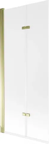 Sprchové dvere MEXEN - Castor vaňová zástena 2-krídlo 80x150 cm, dekor, zlato 892-080-002-50-30