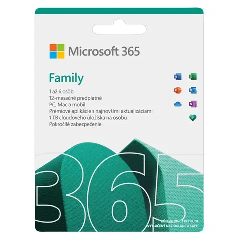 Hry na PC Microsoft 365 pre rodiny - 12 mesiacov