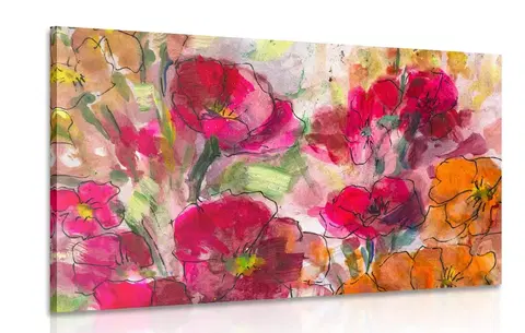 Obrazy kvetov Obraz maľované kvetinové zátišie
