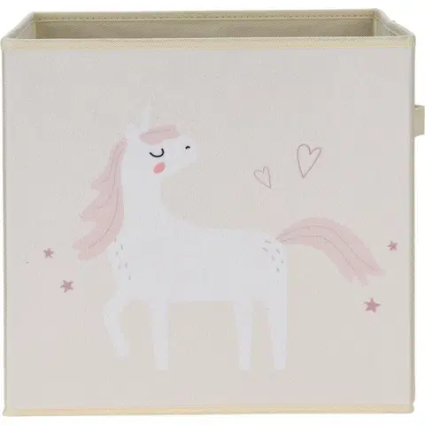 Úložné boxy Detský textilný box Unicorn dream biela, 32 x 32 x 30 cm