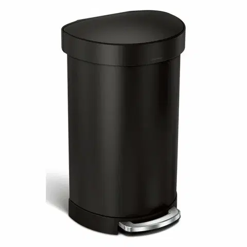 Odpadkové koše Simplehuman Polokrúhly pedálový kôš s nehrdzavejúcim rámčekom 45 l, čierna