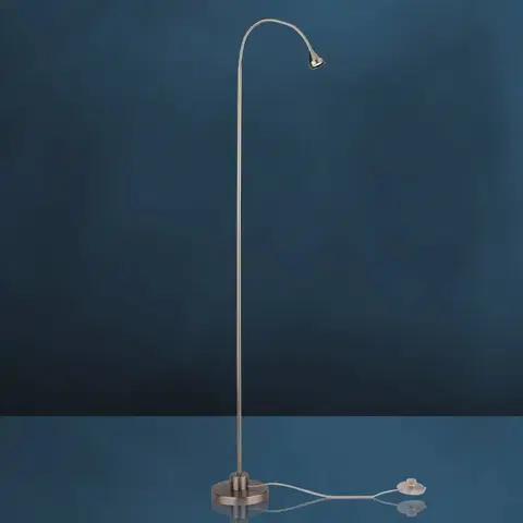 Stojacie lampy Busch Stojacia lampa LED Mini, ohybné rameno, nikel, 5 000 K