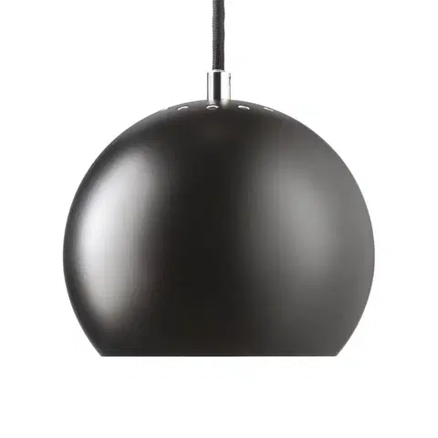 Závesné svietidlá FRANDSEN Závesné svietidlo FRANDSEN Guľa, matná čierna, Ø 18 cm