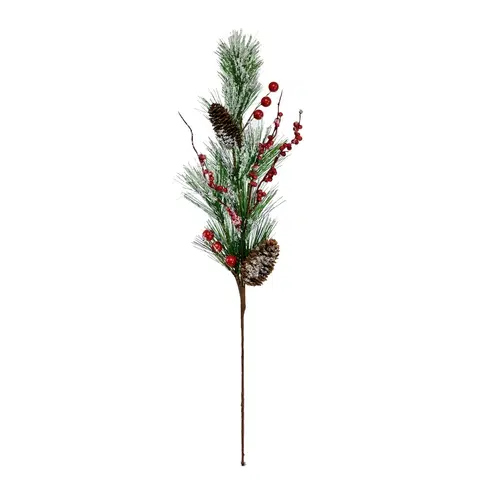Vianočné dekorácie Umelá vetvička borovica s dekoráciou, 75 cm