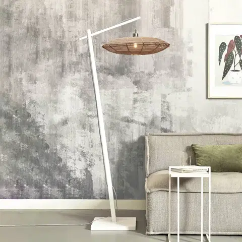Stojacie lampy Good & Mojo GOOD & MOJO Tanami lampa 55 x 14 cm biela/prírodná