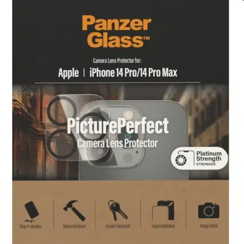 Puzdrá na mobilné telefóny PanzerGlass ochranný kryt objektívu fotoaparátu pre Apple iPhone 14 Pro, 14 Pro Max