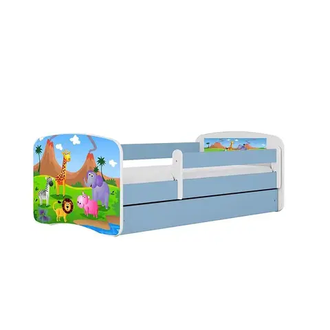 Jednolôžkové postele Detská Posteľ. Babydreams+Sz+M Modrá 70x140 Safari