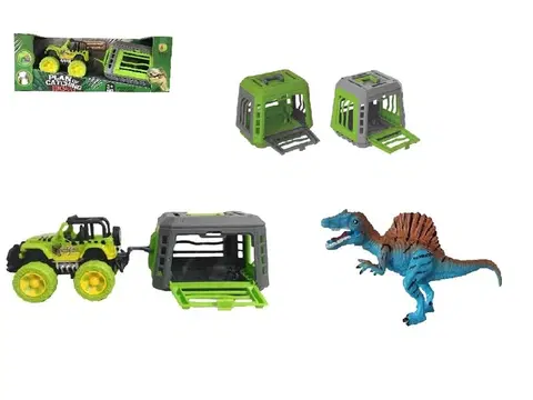 Hračky - autíčka MAC TOYS - Jeep s prívesom a dinosaurom, Mix produktov