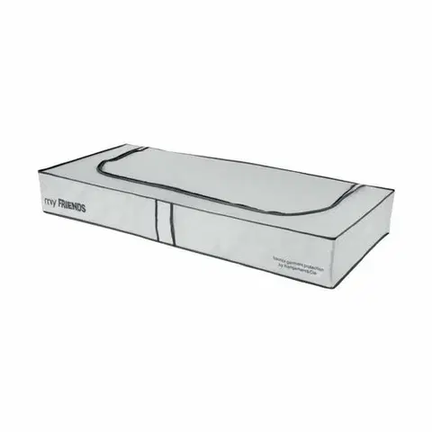Úložné boxy Compactor Nizky textilný úložný box Compactor "My Friends"  108 x 45 x15 cm, sivo-biely