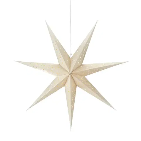 Vianočné svetelné hviezdy Markslöjd LED závesná hviezda prázdna, batérie, časovač Ø 75cm, zlatá