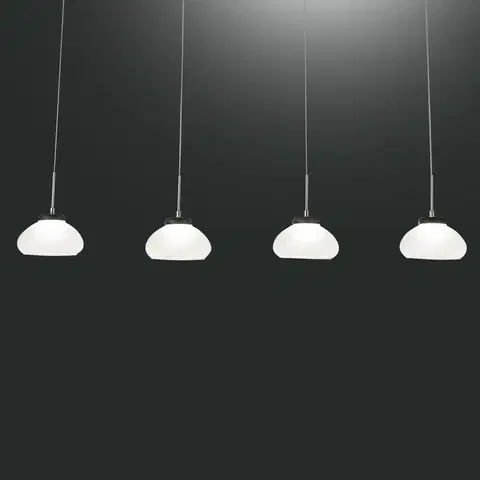 Závesné svietidlá Fabas Luce Závesná lampa Arabella 4-plameňové v sérii, biela