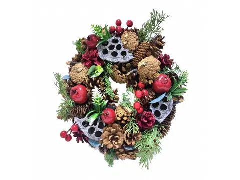 Vianočné dekorácie MAKRO - Zimný veniec 30cm