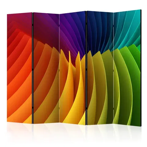 Paravány Paraván Rainbow Wave Dekorhome 225x172 cm (5-dielny)