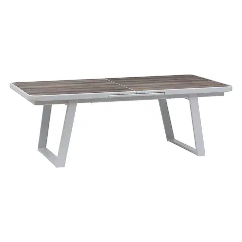 Stolčeky DEOKORK Hliníkový stôl GALIA 220/280x113 cm (biela)