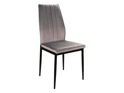 Jedálenské stoličky TOMAN VELVET jedálenská stolička, šedá / čierna