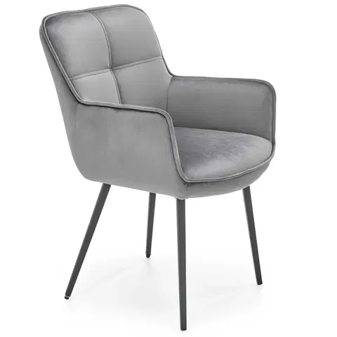 Jedálenské stoličky HALMAR K463 jedálenské kreslo sivá / čierna