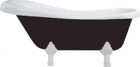 Vane MEXEN/S - Retro voľne stojaca vaňa 170x75 cm biela / čierna biela nohy , sifón chrom 53251707575-20