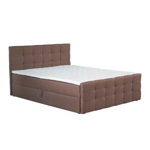 Postele Boxspringová posteľ, 140x200, hnedá, BEST