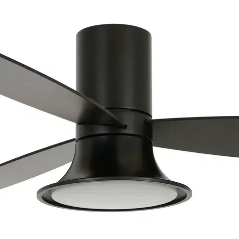 Stropné ventilátory so svetlom Beacon Lighting Stropný ventilátor Flusso s LED svetlom, čierny